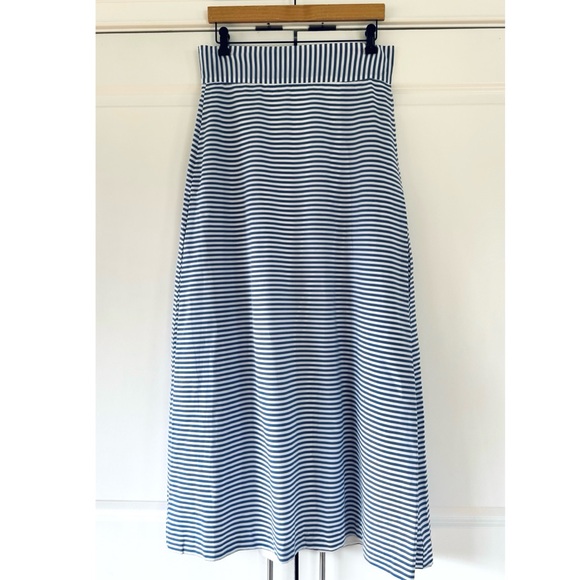 CK Bradley Sanibel Maxi Skirt High Slits Preppy Resort Wear Striped Size Medium - Picture 1 of 9